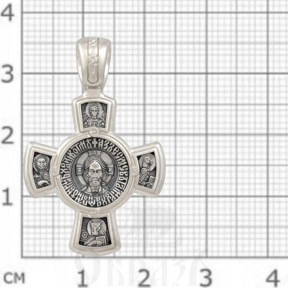 крест «спас. касперовская икона божией матери», золото 585 проба белое (арт. 201.029-3)
