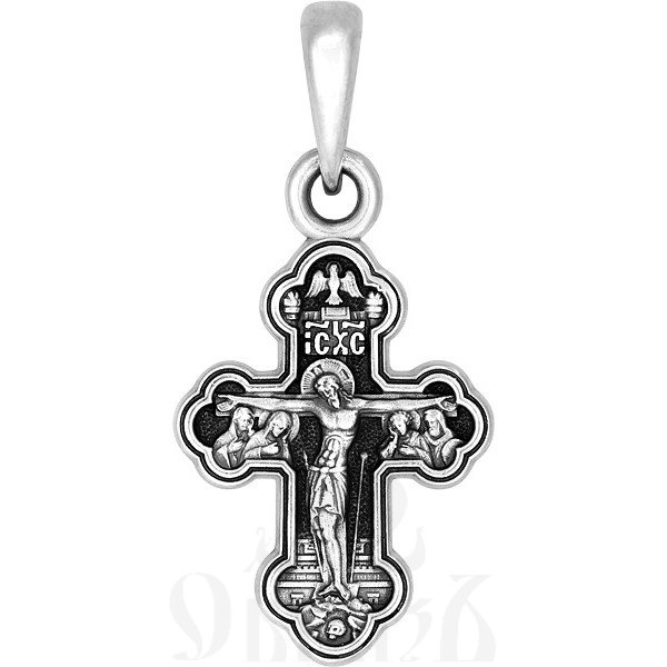 крест «распятие с предстоящими. святитель николай», серебро 925 проба (арт. 101.617)