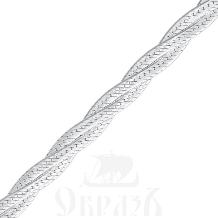 косичка из 3-х цепочек плетение "монтреаль" серебро 925 пробы с родиевым покрытием (арт. нц 22-025-3 d0,40)