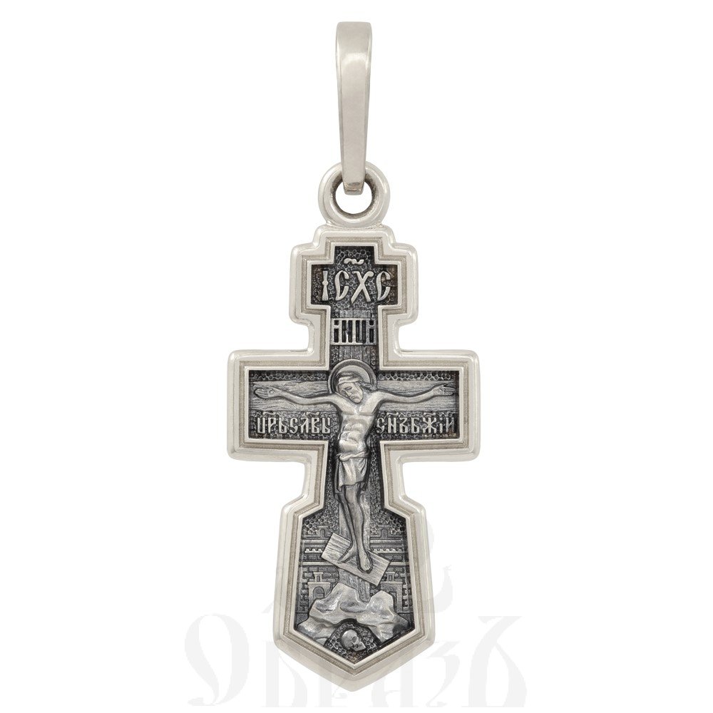 крест «распятие. символ веры, надежды, любви», золото 585 проба белое (арт. 201.650-3)