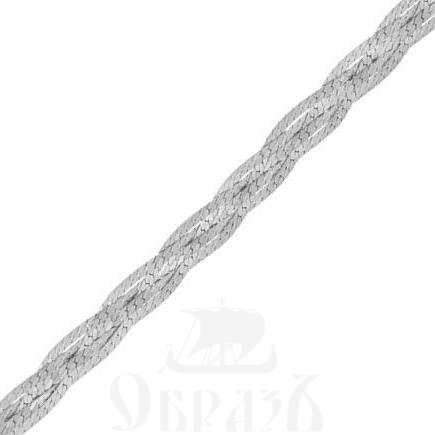 косичка из 5-ти цепочек плетения "париджина" серебро 925 пробы с родиевым покрытием (арт. нц 22-008-3 d0,50)